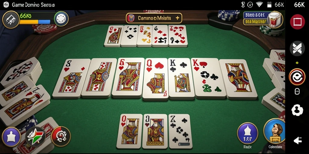 Tampilan screenshot game domino 66K yang menampilkan gameplay seru.