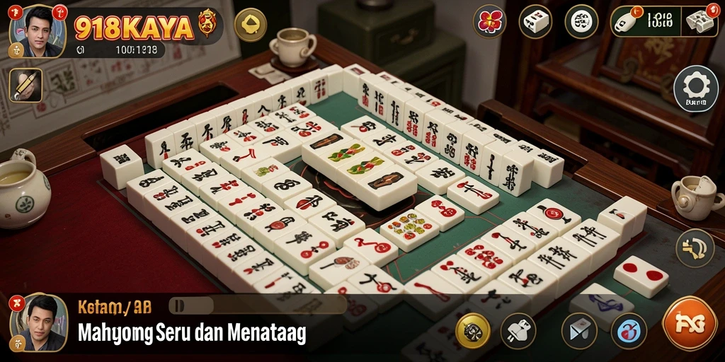 Screenshot gameplay Mahjong yang menarik dan interaktif.