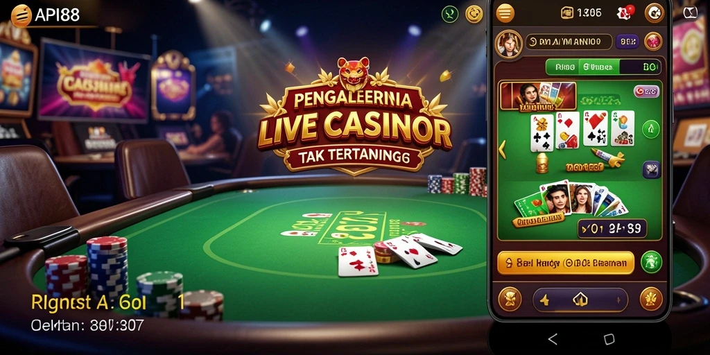 Tampilan gameplay Live Casino yang memukau dan interaktif.