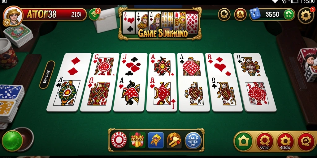 Screenshot gameplay ATOM138 yang menampilkan keseruan permainan domino.