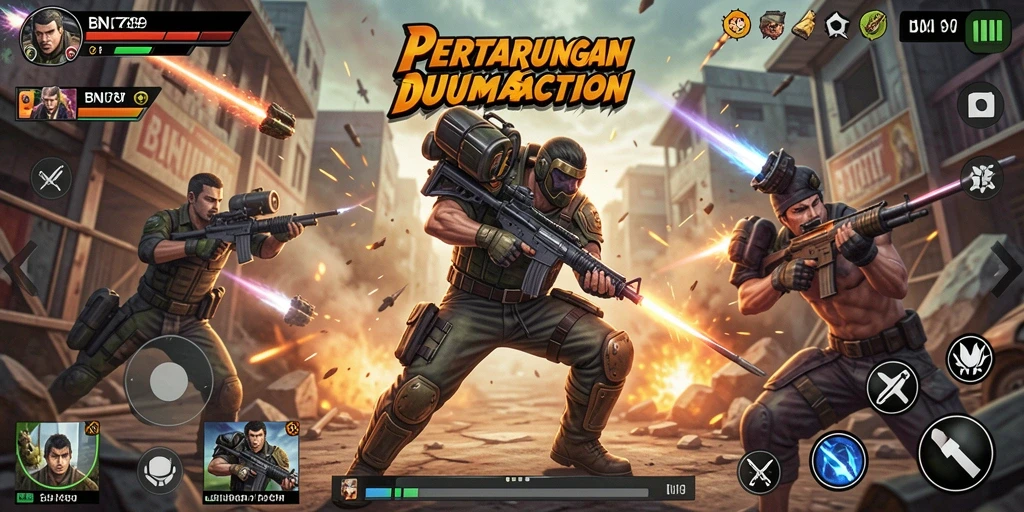 Screenshot menampilkan momen aksi epik dalam BNI789.