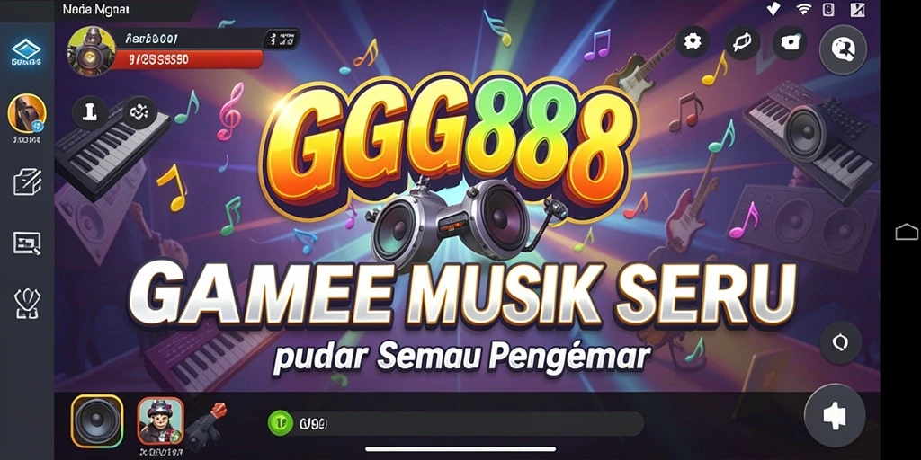 Tampilan gameplay GGG888 dengan berbagai mode musik seru.