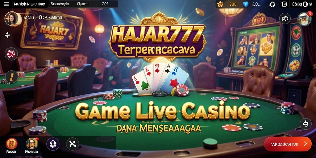 Screenshot gameplay Live Casino HAJAR777 dengan dealer langsung.