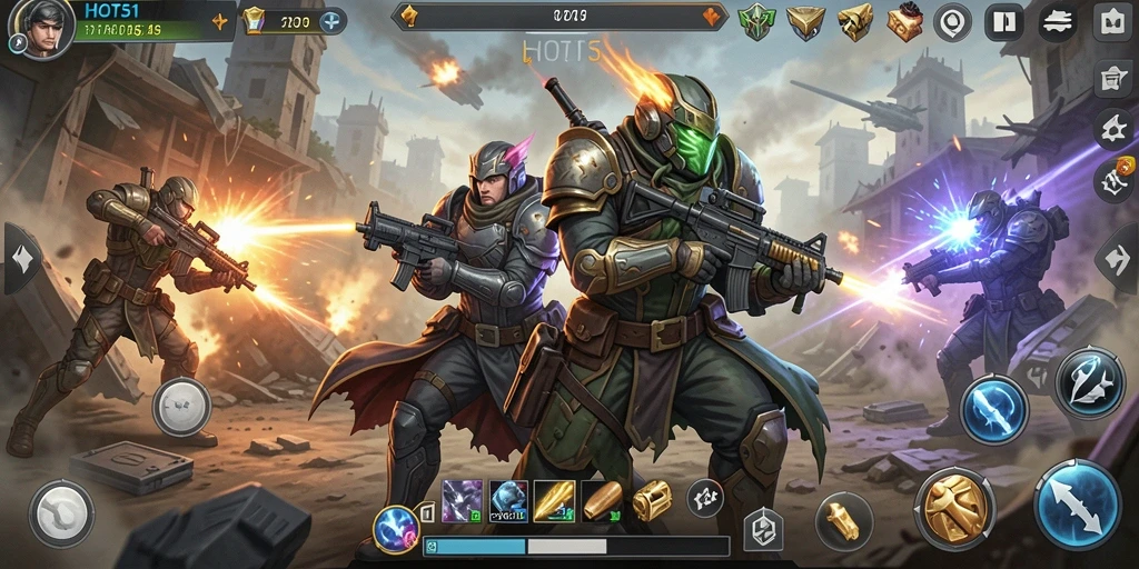Tangkapan layar gameplay HOT51 yang menunjukkan aksi strategi intens.