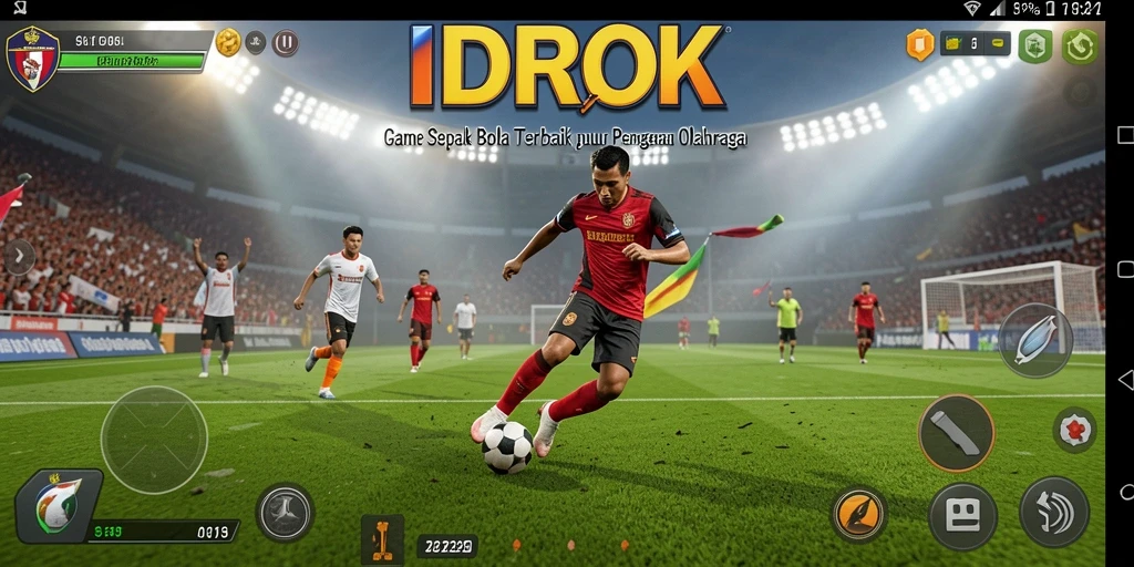 Tampilan gameplay menarik dari IDROK saat pertandingan sepak bola.