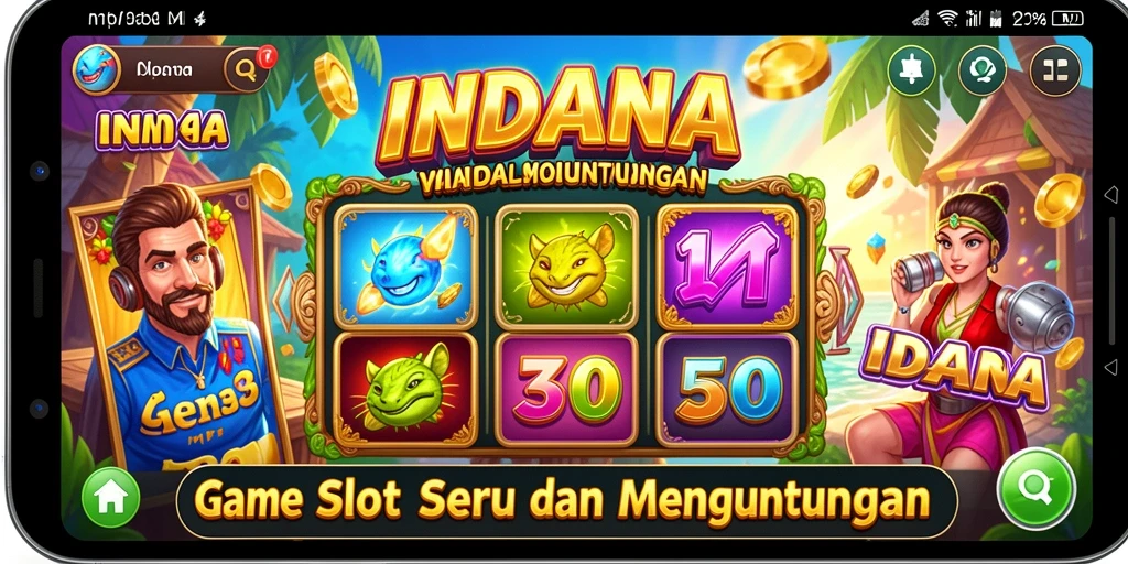 Tampilan gameplay menarik dari INDAAA dengan tema Slot beragam.
