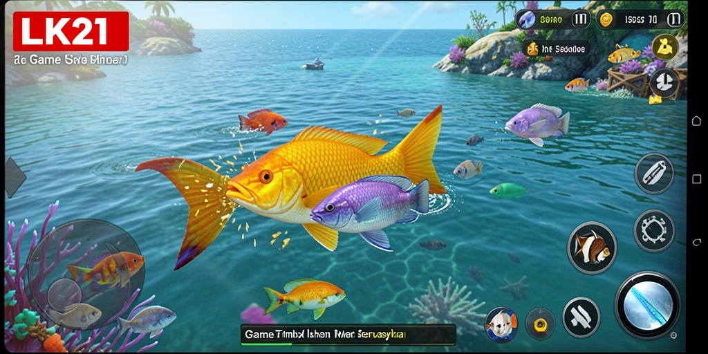 Gameplay LK21 yang seru dengan ikan berwarna-warni.