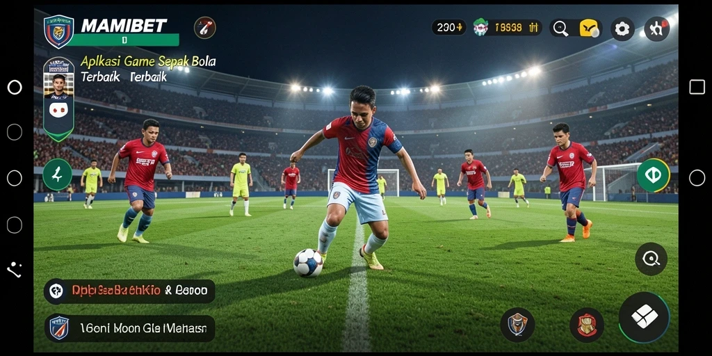 Tampilan aksi permainan MAMIBET dengan grafik sepak bola yang memukau.