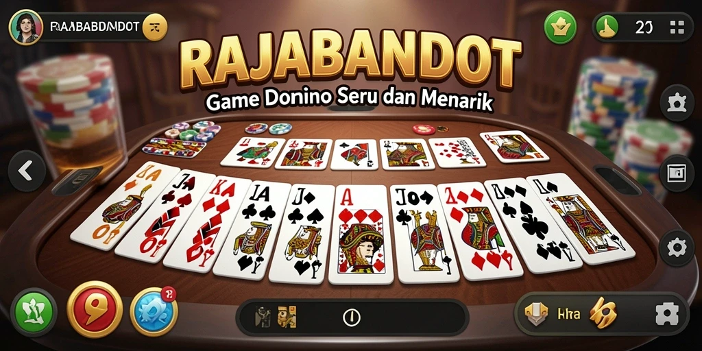 Tampilan gameplay seru dalam permainan Domino RAJABANDOT.