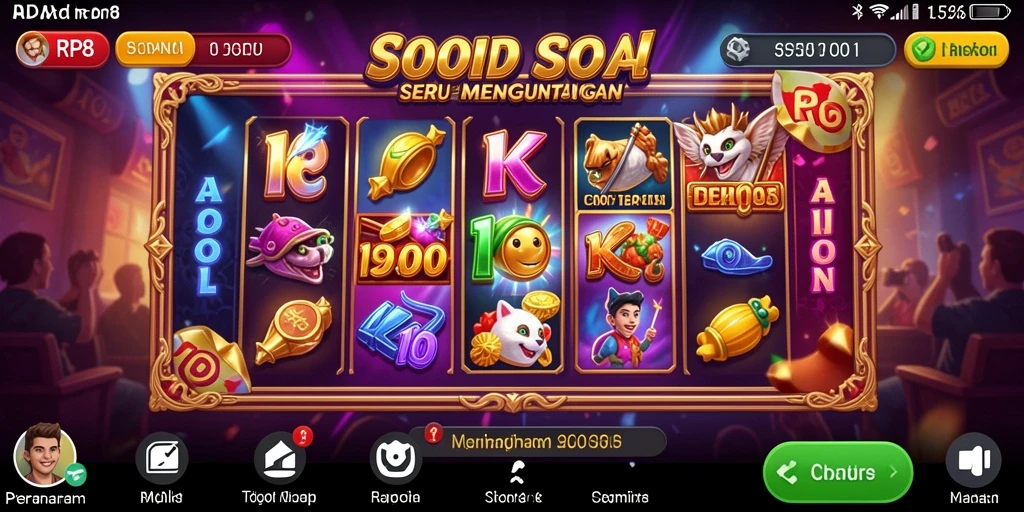 Screenshot utama RP8 menampilkan gameplay yang menarik dan penuh warna dari permainan Slot.