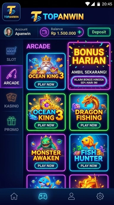 Proses pengunduhan aplikasi di topanwin yang mudah dan cepat.